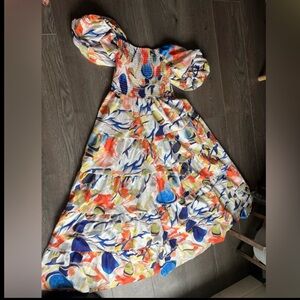 Puff sleeve maxi dress